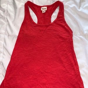 Red racer back tank